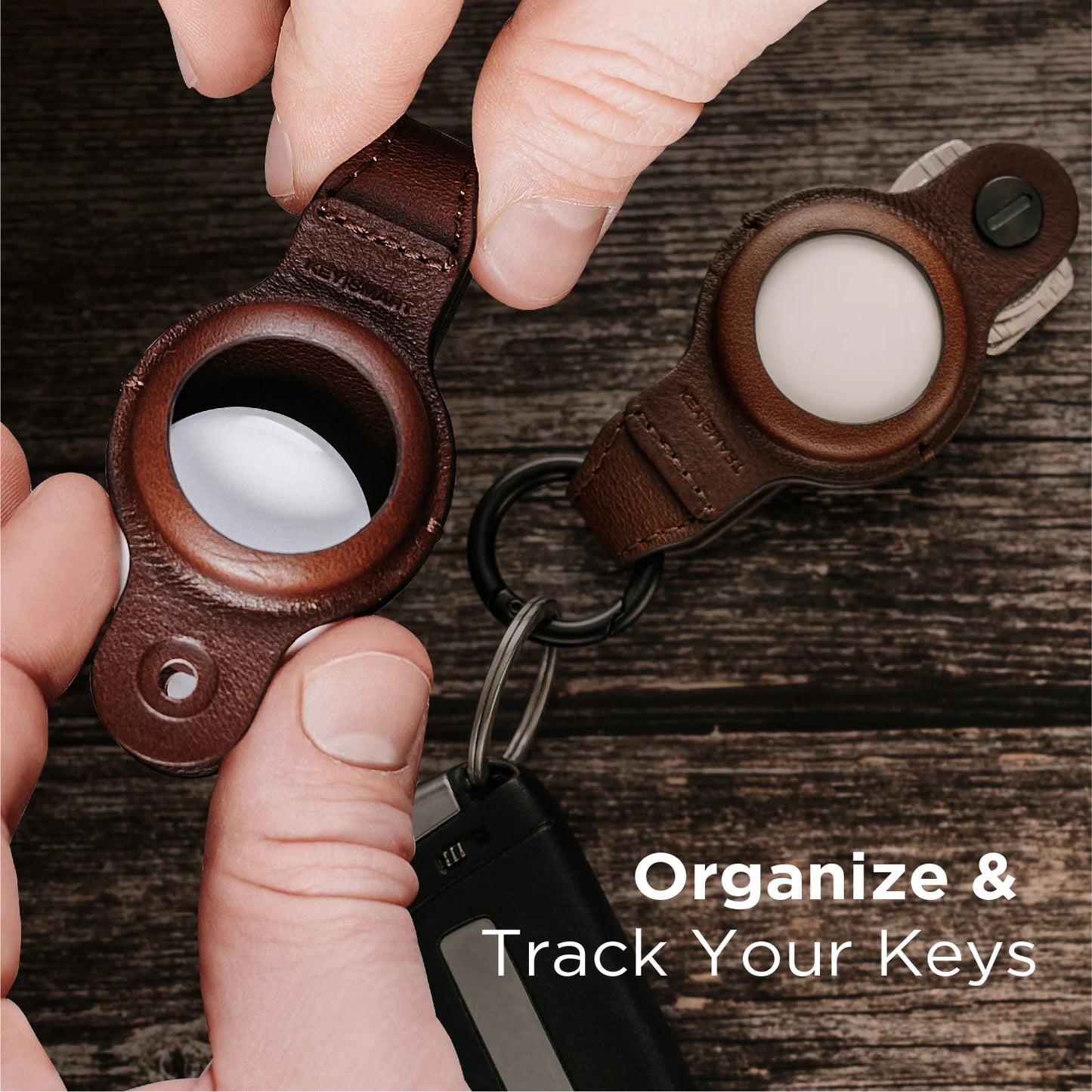 KeySmart® Air Genuine Leather, Brown