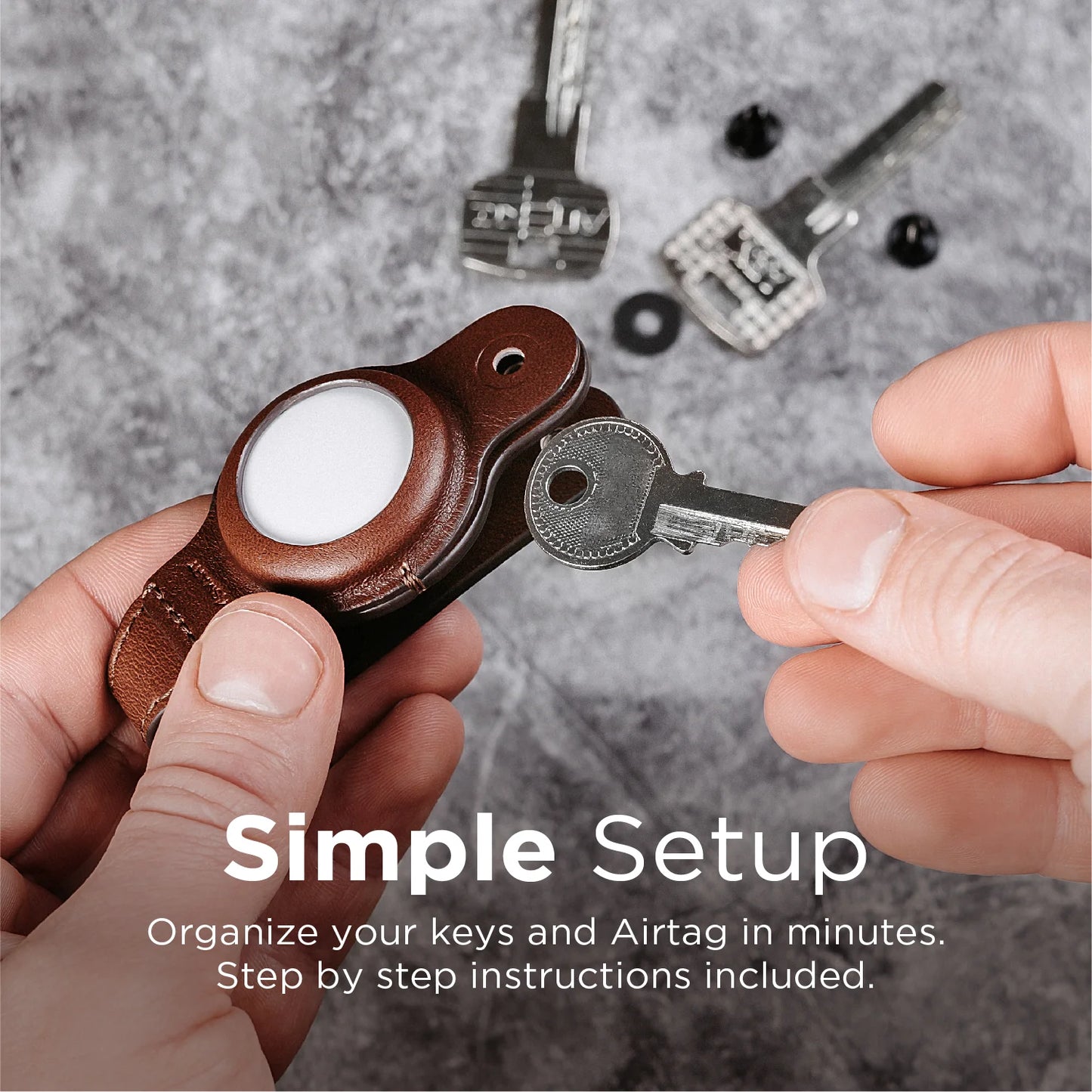KeySmart® Air Genuine Leather, Brown