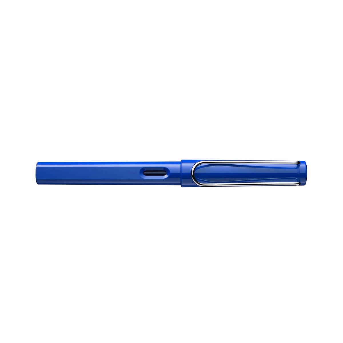 LAMY Safari Fountain Pen Shiny Blue på hvit bakgrunn