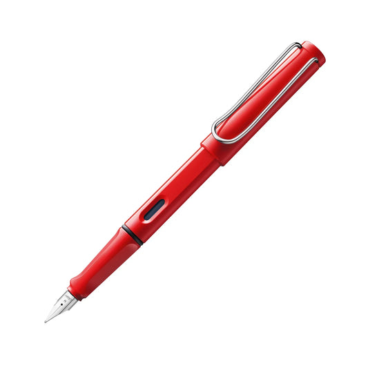 LAMY Safari Fountain Pen Shiny Red på hvit bakgrunn