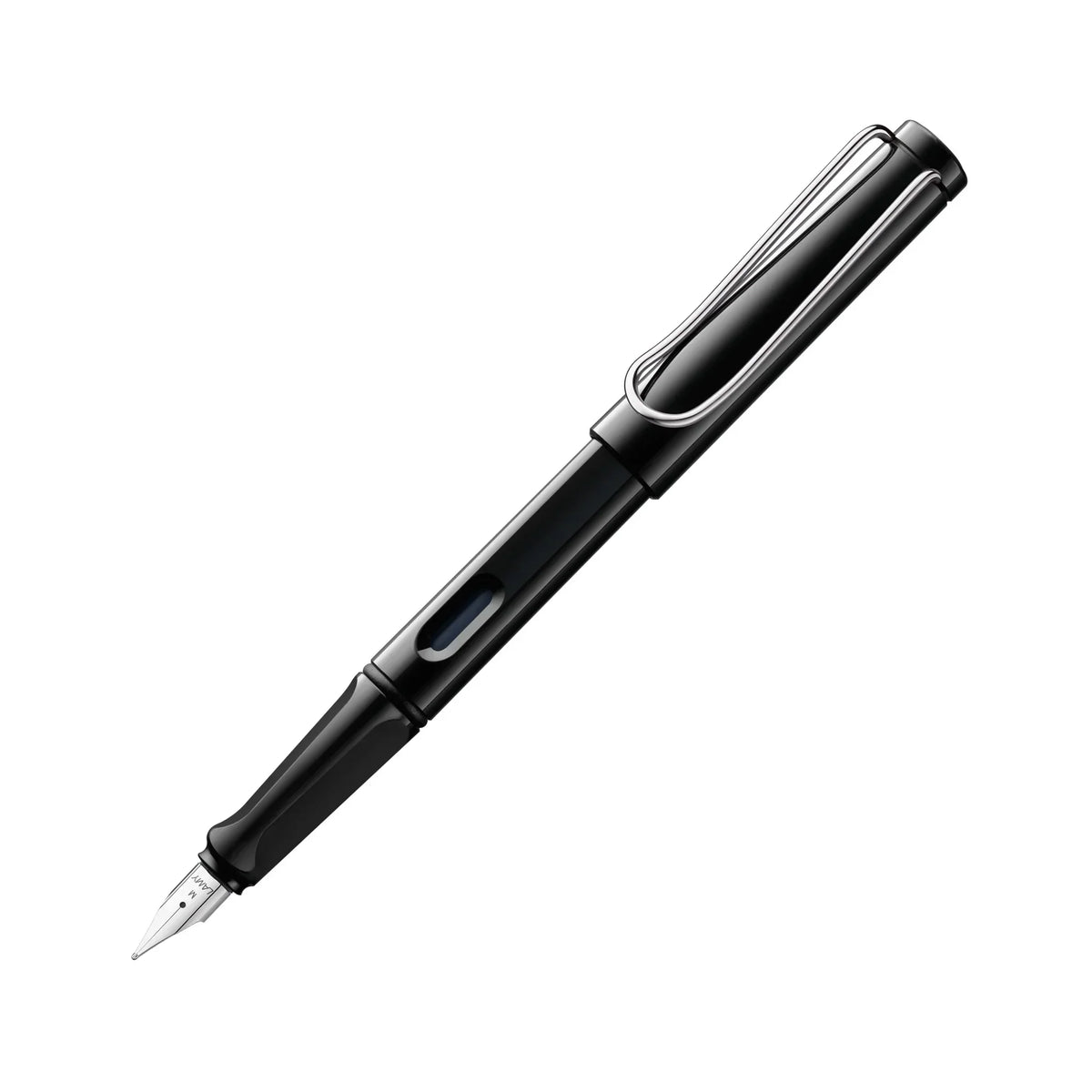 LAMY Safari Fountain Pen Shiny Black på hvit bakgrunn