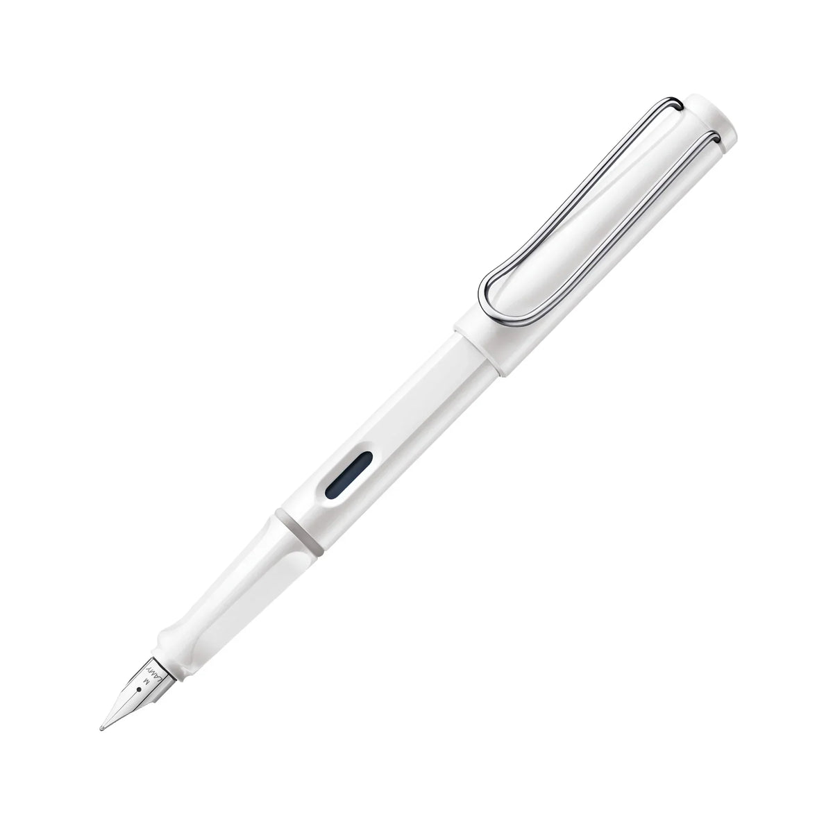 LAMY Safari Fountain Pen Shiny White på hvit bakgrunn
