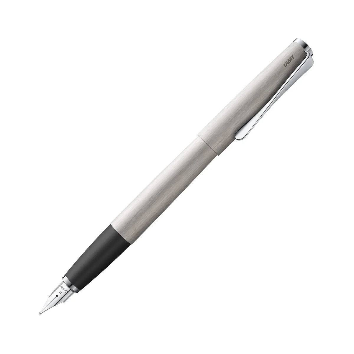 LAMY Studio Fountain Pen Steel på hvit bakgrunn