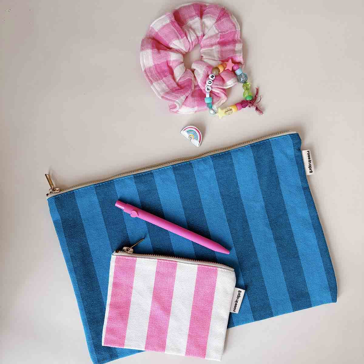 Rose in April Marie Purse Stripes, Neon pink