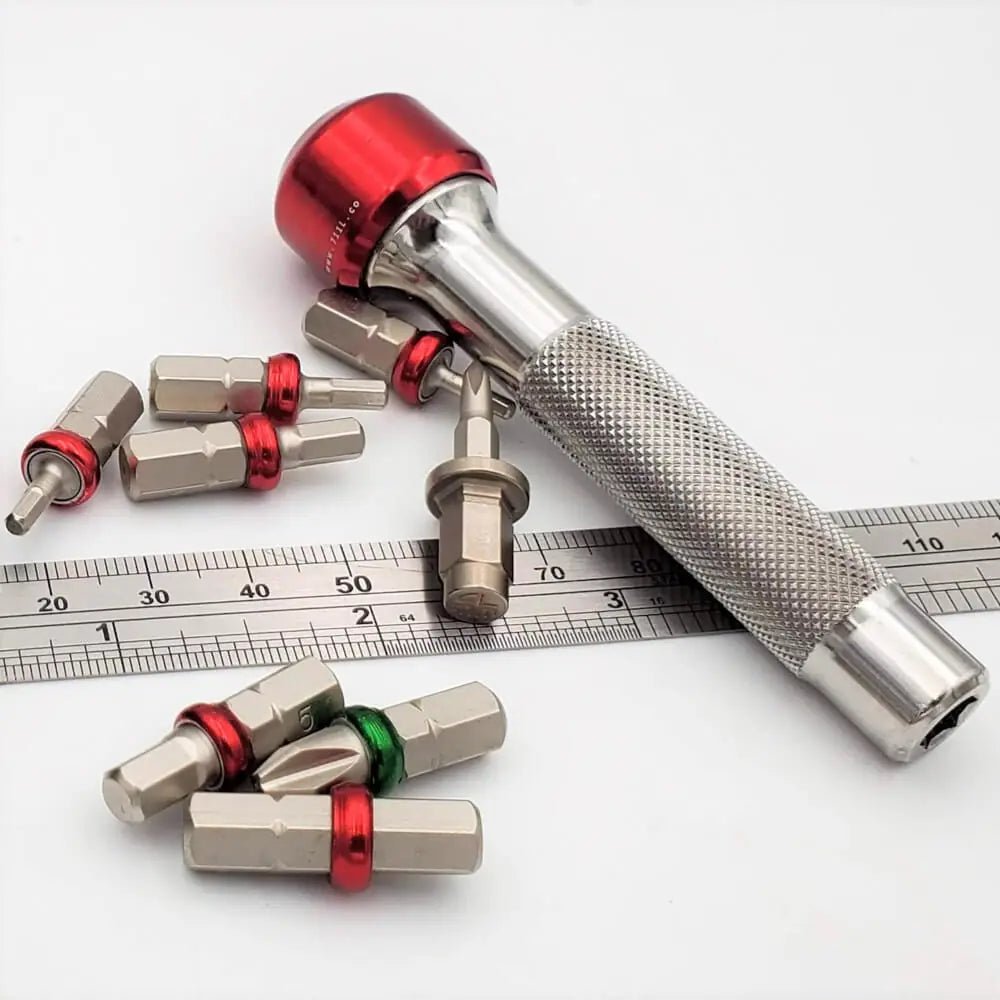 711L Lollipop Bit Driver, Stainless Steel / Red
