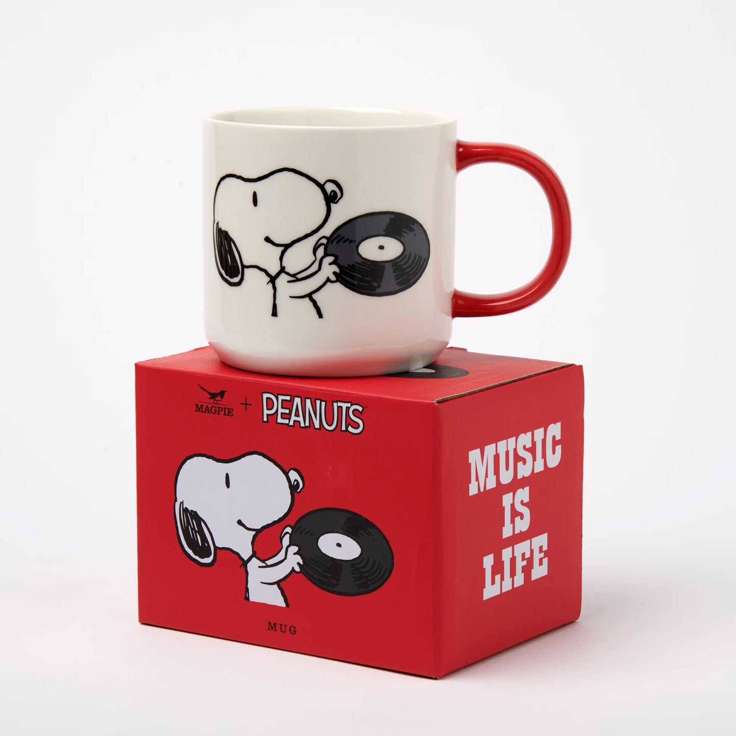 Magpie Peanuts Mug, Vinyl Music is Life
