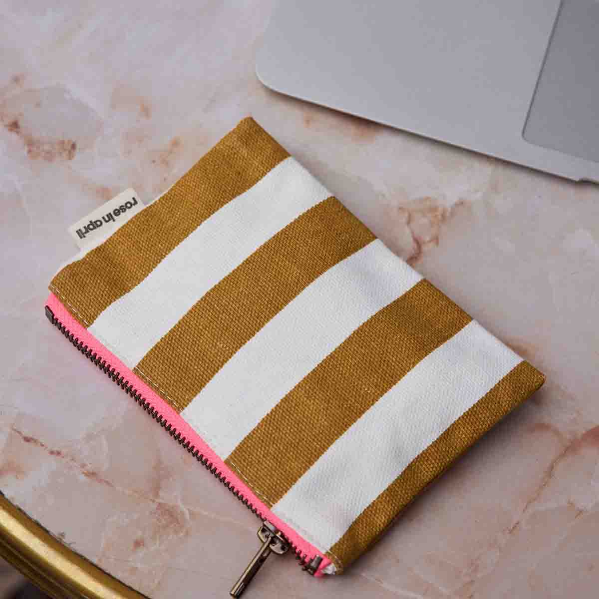 Rose in April Marie Purse Stripes, Caramel
