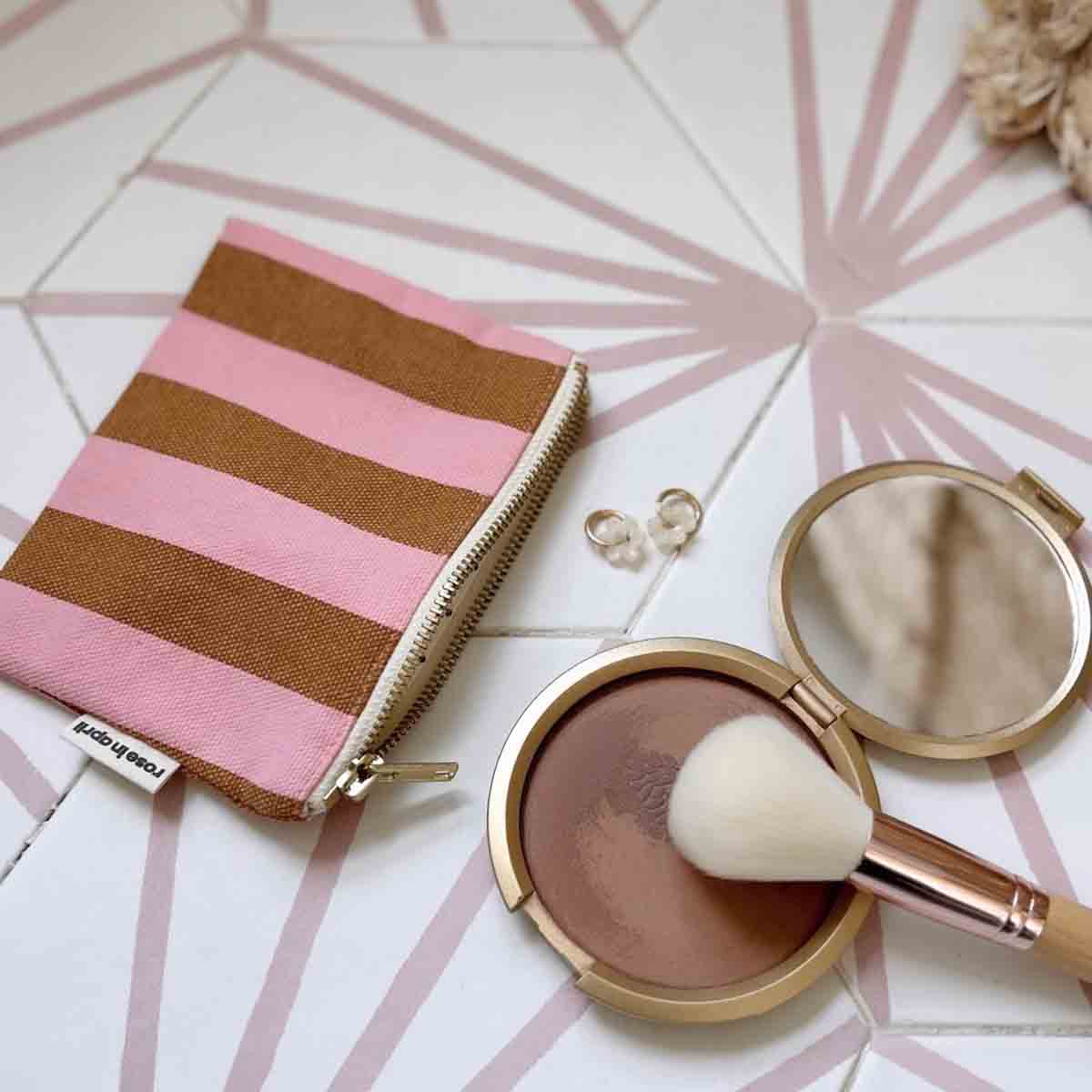 Rose in April Marie Purse Stripes, Strawberry / Caramel