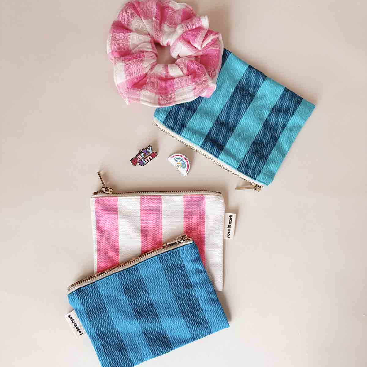 Rose in April Marie Purse Stripes, Neon pink