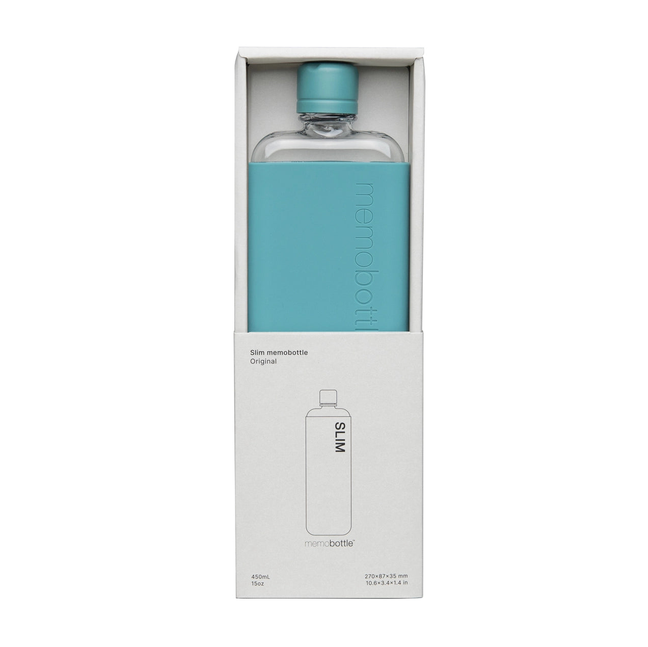 Memobottle™ Slim Transparent Bundle 450ml, Sea Mist