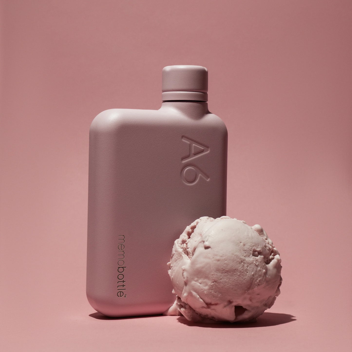 Memobottle™ A6 Stainless Steel 500ml, Pink Salt