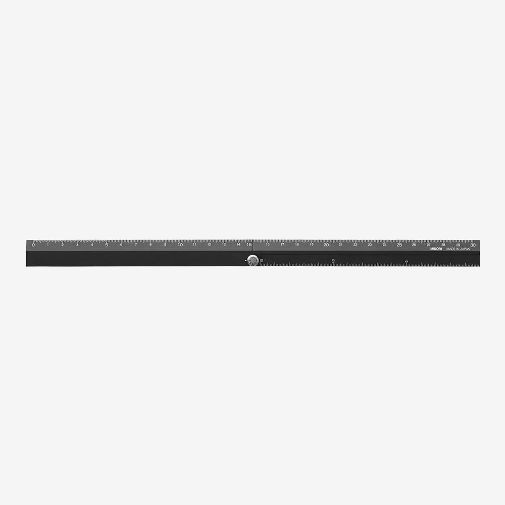 Midori Aluminium Multi Ruler 30cm, Sort