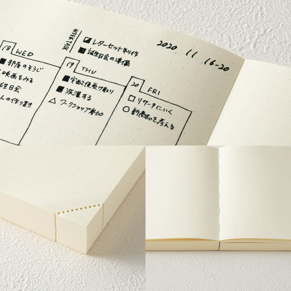 Midori MD Notebook Journal Codex 1Day 1Page Dot grid, A5