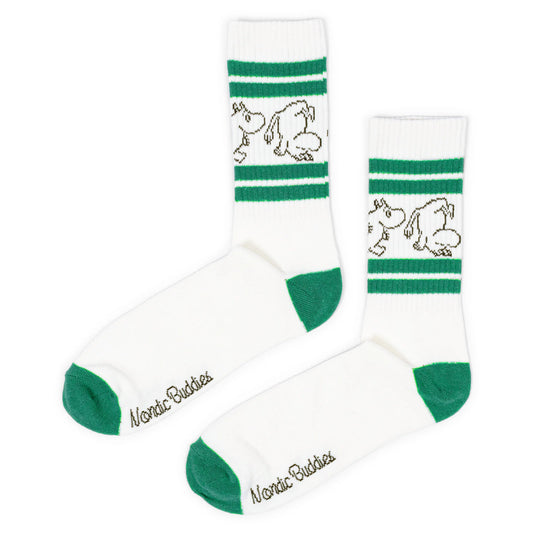 Nordicbuddies Moomintroll  Men's Retro Socks, White