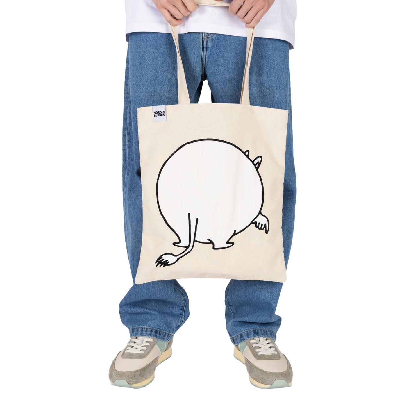 NordicBuddies Moomintroll Soft Character Tote Bag, White