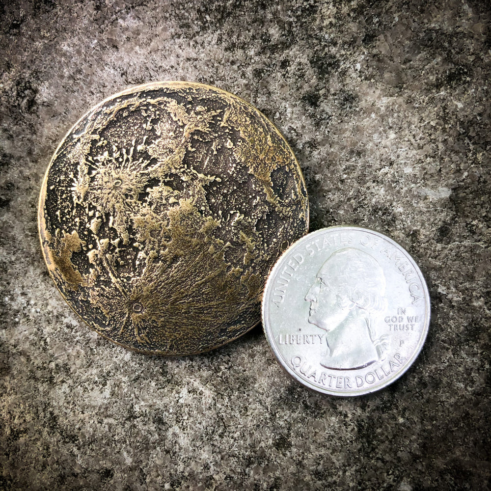 Shire Post Mint Brass Super Harvest Moon Coin, Large 1.5 in