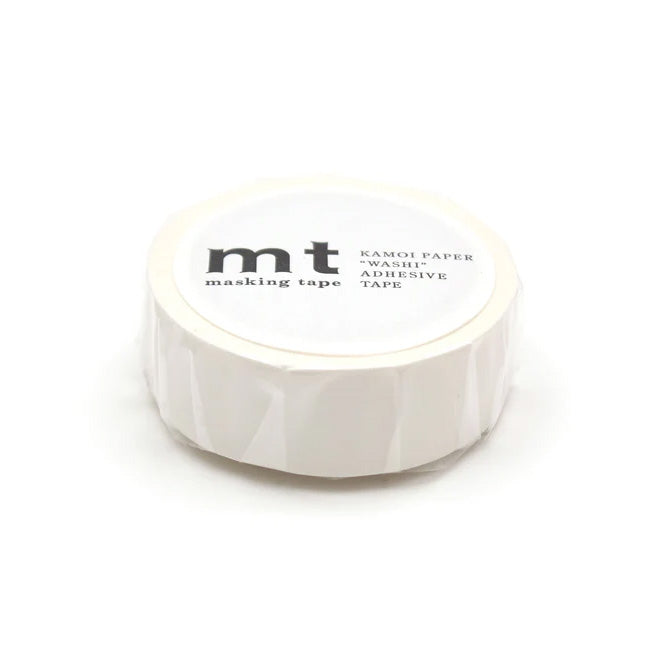 Mt masking tape Mt Basic Matte 15mm Washi Tape, White