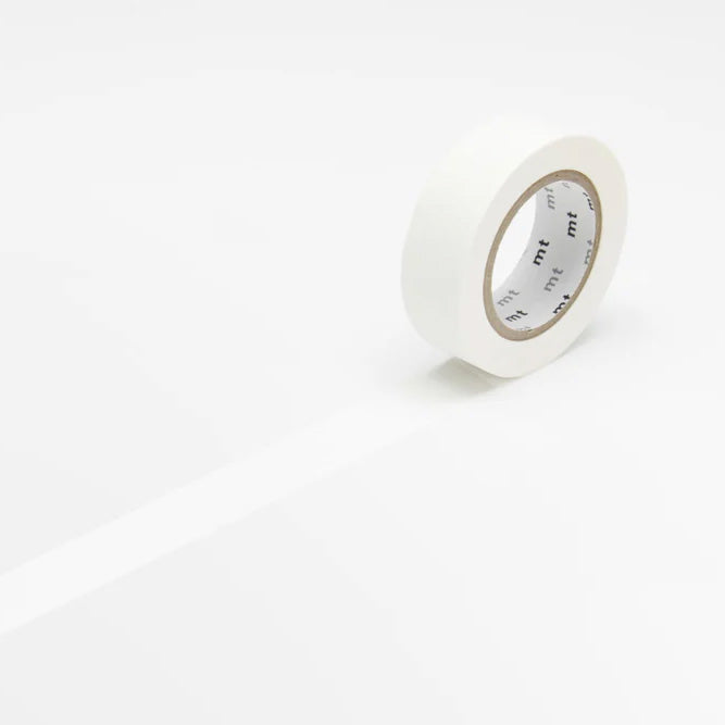 Mt masking tape Mt Basic Matte 15mm Washi Tape, White