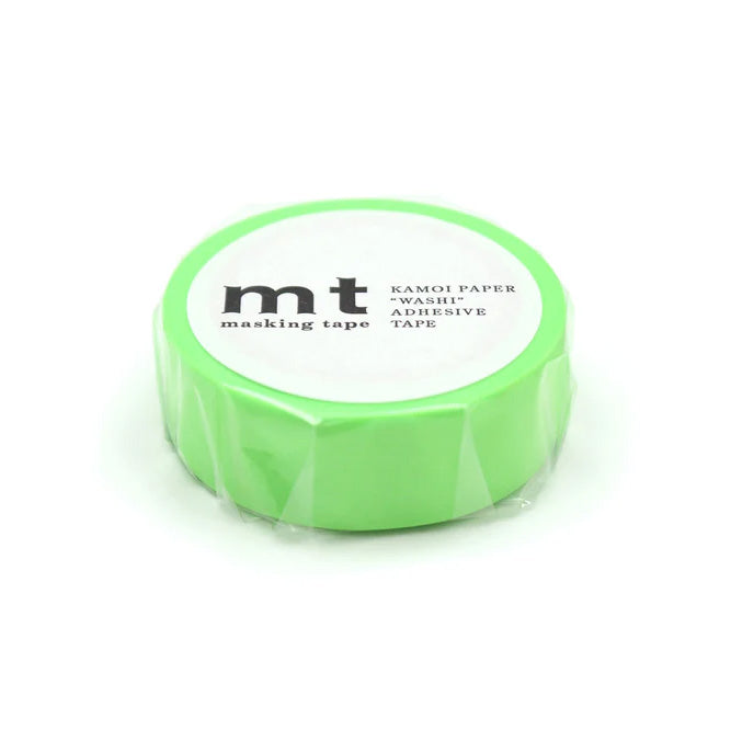 Mt masking tape Mt Basic Shocking 15mm Washi Tape, Green