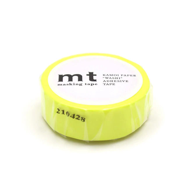 Mt masking tape Mt Basic Shocking 15mm Washi Tape, Yellow