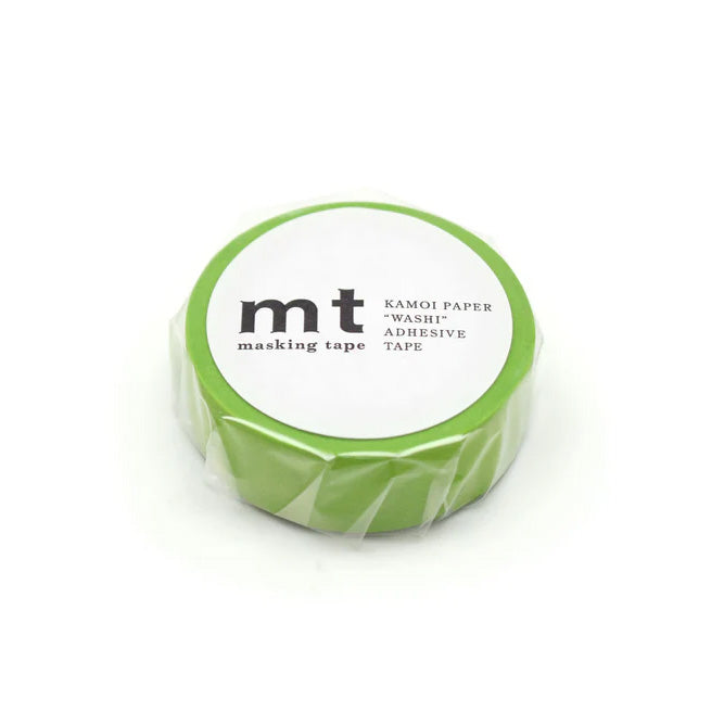 Mt masking tape Mt Basic Matte 15mm Washi Tape, Yellowgreen