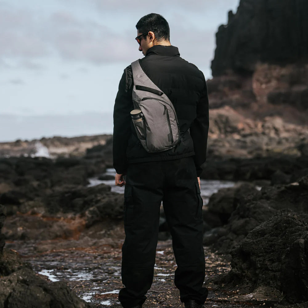 ALPAKA Metro Crossbody Grey Ultradyne 100D, Left Shoulder