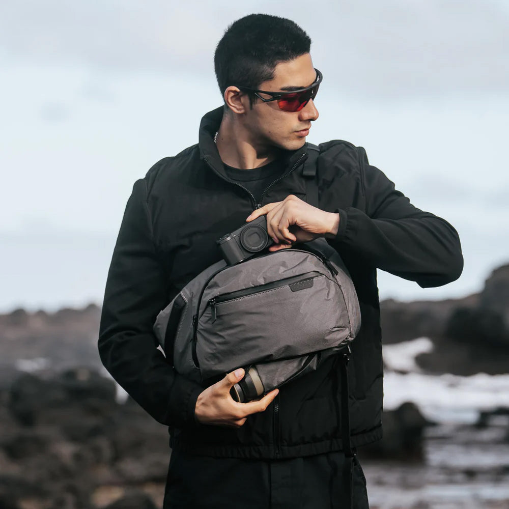 ALPAKA Metro Crossbody Grey Ultradyne 100D, Left Shoulder