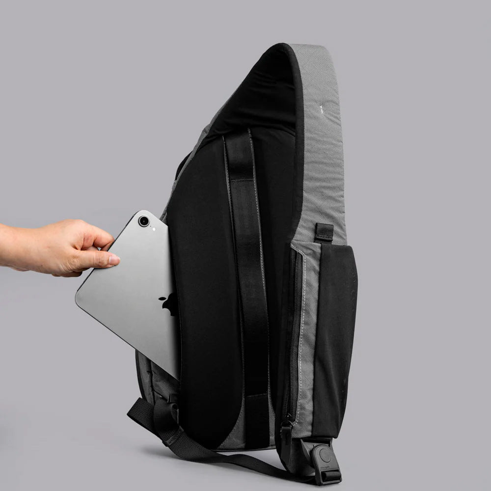 ALPAKA Metro Crossbody Grey Ultradyne 100D, Left Shoulder