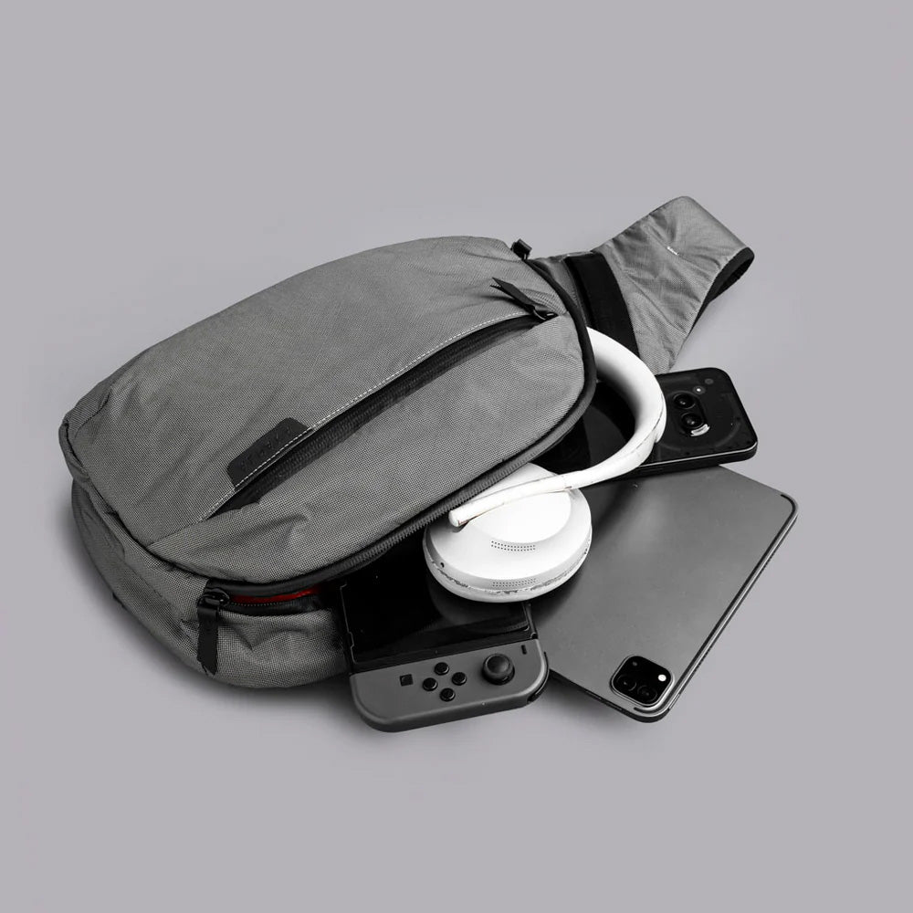 ALPAKA Metro Crossbody Grey Ultradyne 100D, Left Shoulder