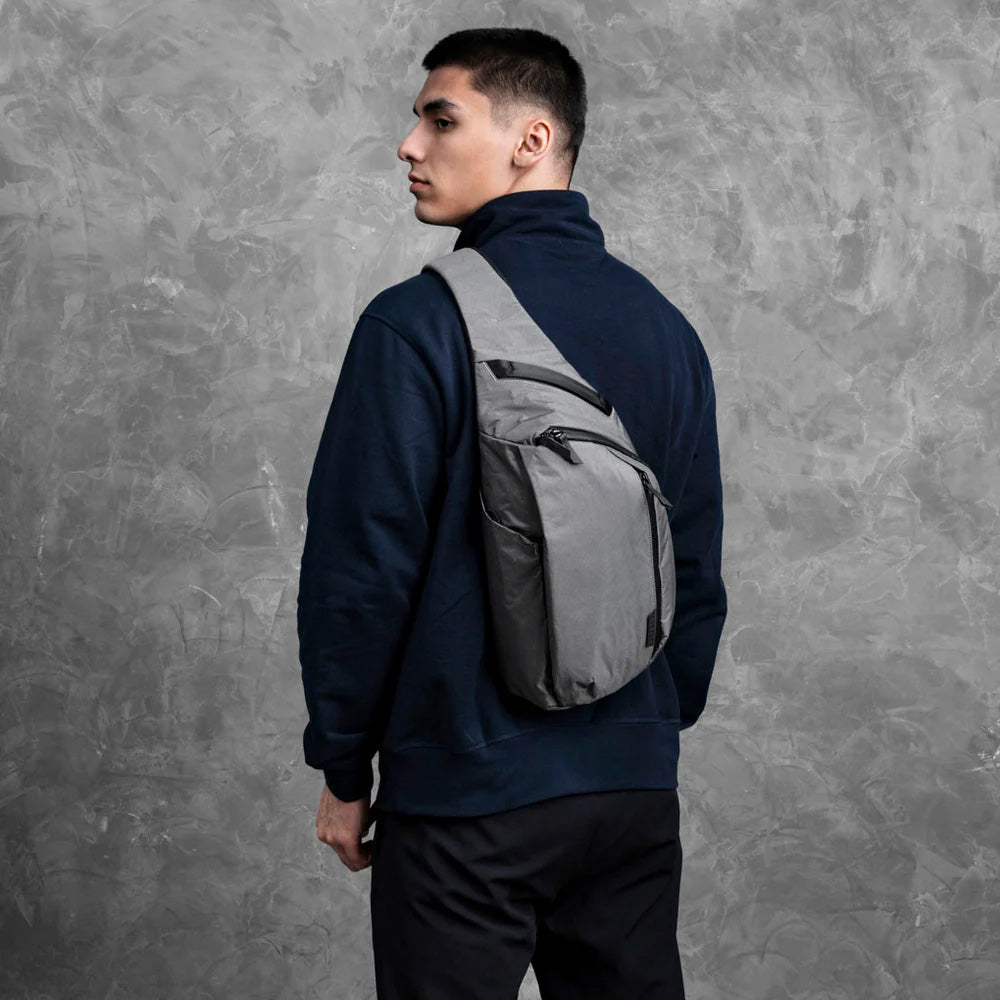 ALPAKA Metro Crossbody Grey Ultradyne 100D, Left Shoulder