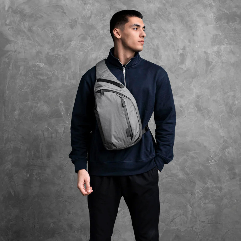 ALPAKA Metro Crossbody Grey Ultradyne 100D, Left Shoulder