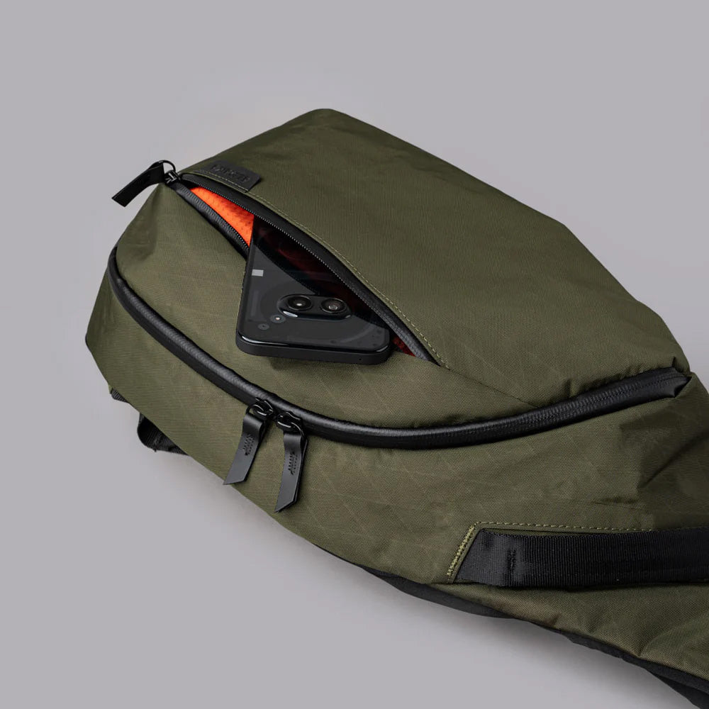 ALPAKA Metro Crossbody Olive Green X-Pac X42, Left Shoulder