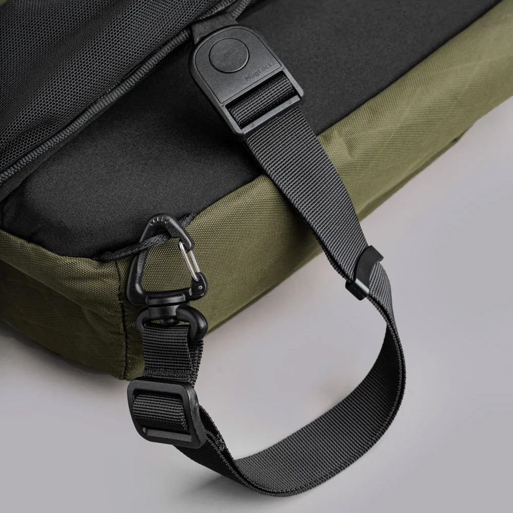 ALPAKA Metro Crossbody Olive Green X-Pac X42, Left Shoulder