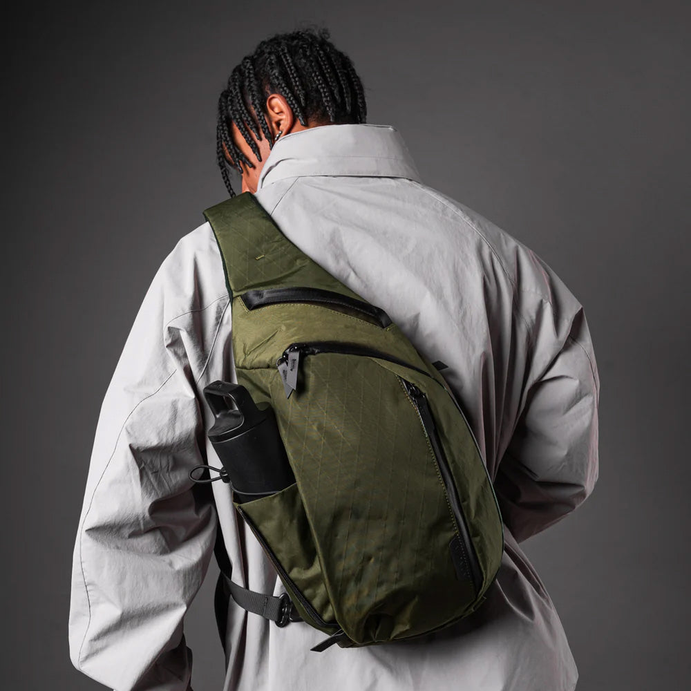 ALPAKA Metro Crossbody Olive Green X-Pac X42, Left Shoulder