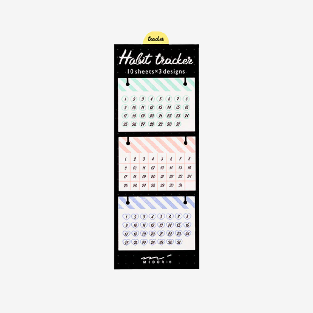 Midori Sticky Notes Habit Tracker Striped