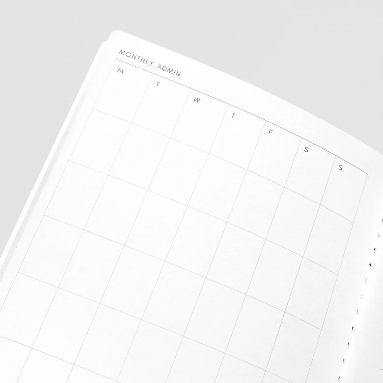 Cloth & Paper Travel Notebook A5 Slim, Monthly Admin Lagoon