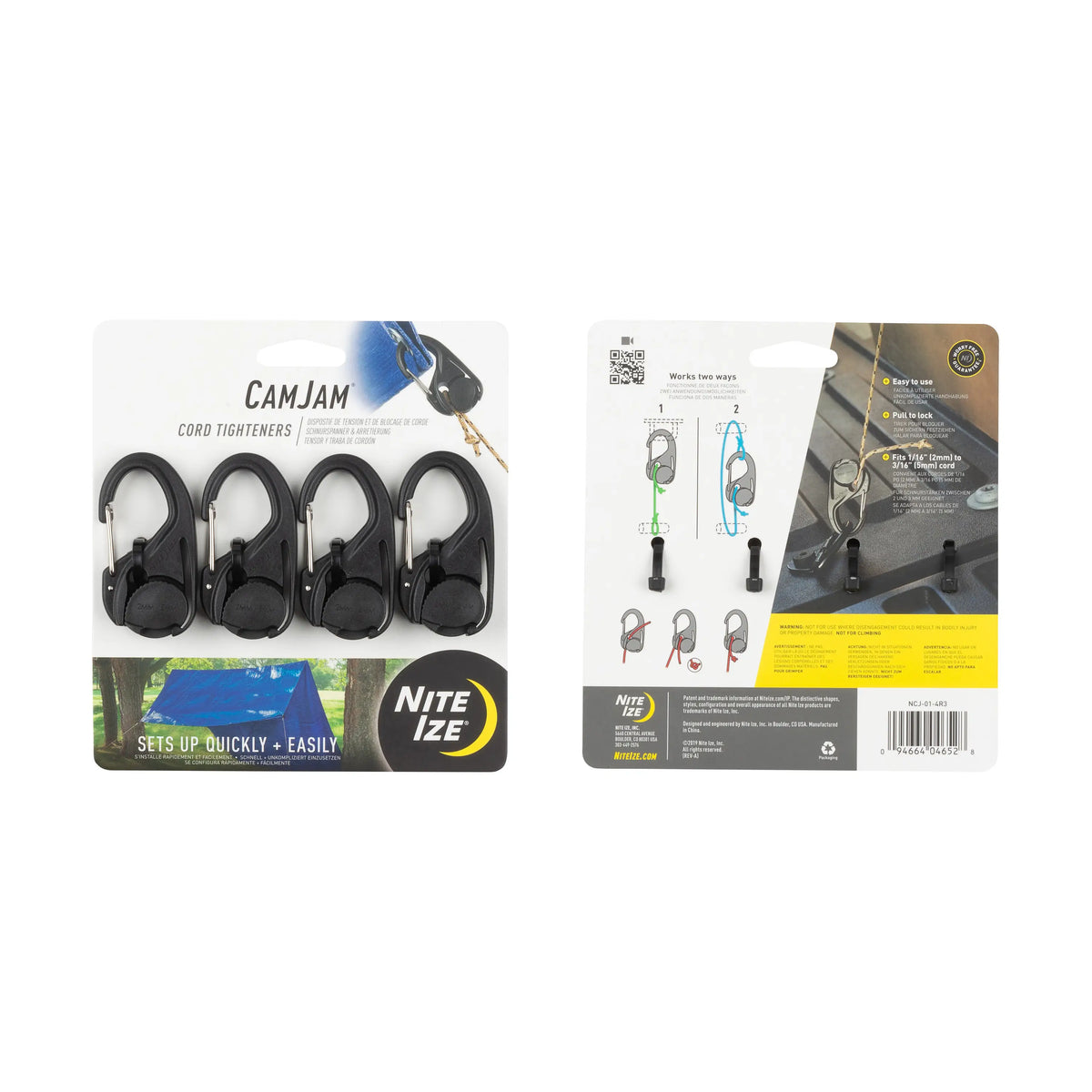 Nite Ize CamJam® Cord Tightener, 4 Pack No Rope