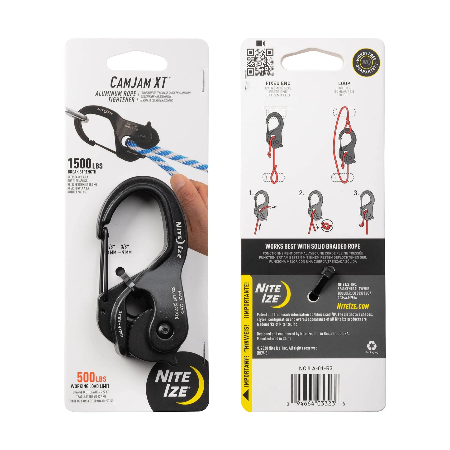 Nite Ize CamJam® XT™ Aluminum Rope Tightener, Large - No Rope