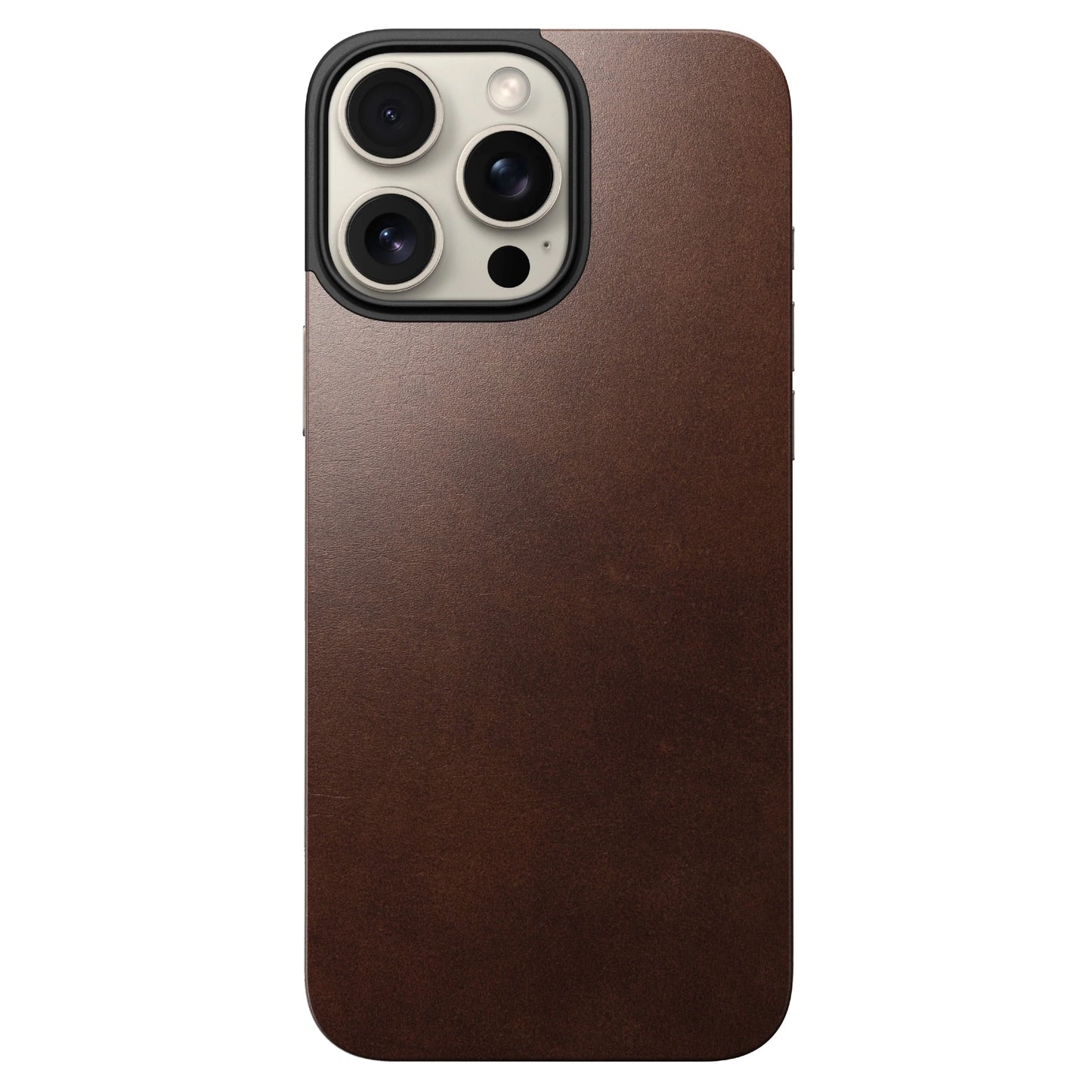 Nomad Magnetic Horween Leather Back iPhone 16 Pro Max, Rustic Brown