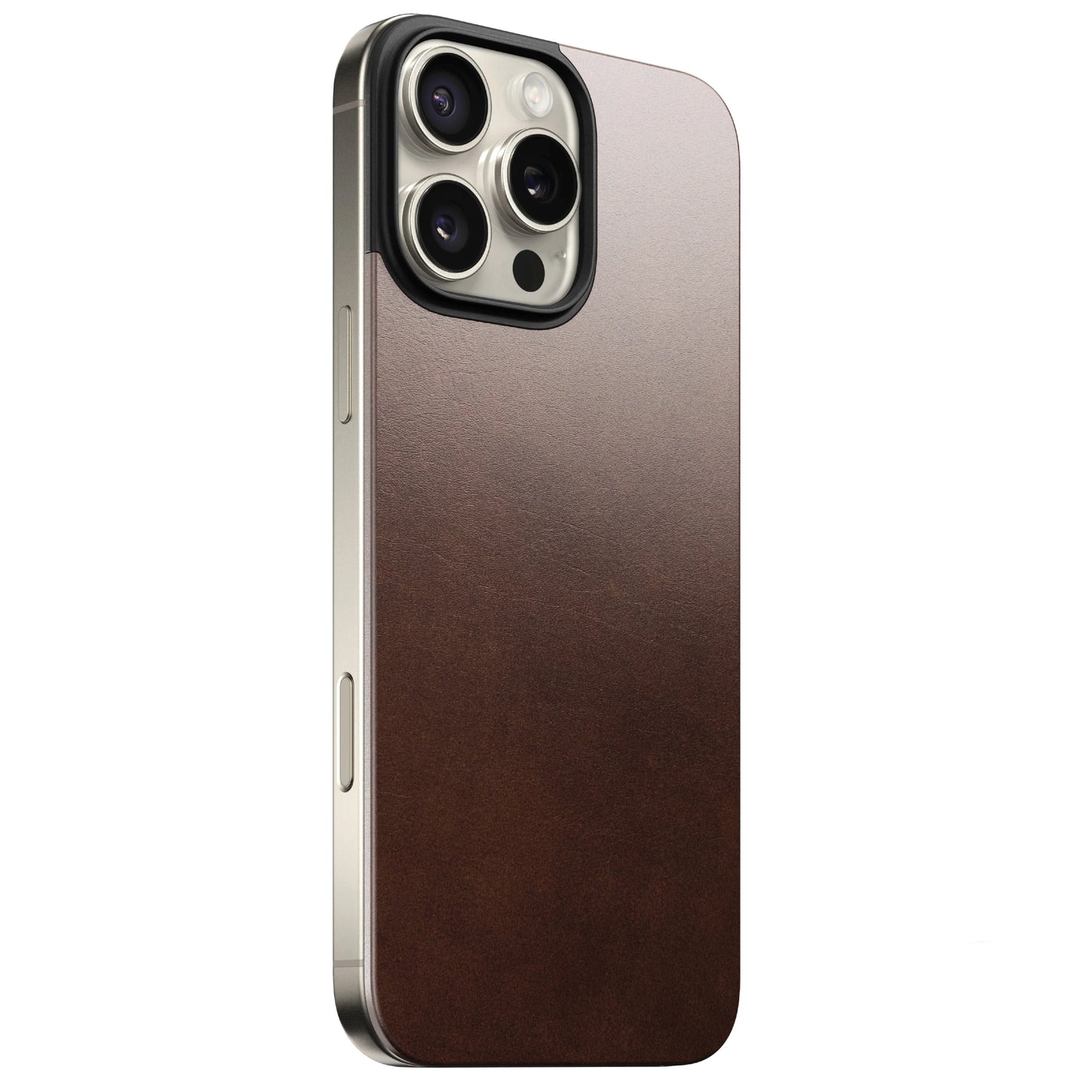 Nomad Magnetic Horween Leather Back iPhone 16 Pro Max, Rustic Brown