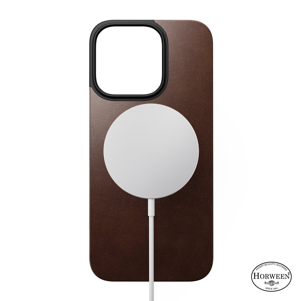 Nomad Magnetic Horween Leather Back iPhone 16 Pro, Rustic Brown