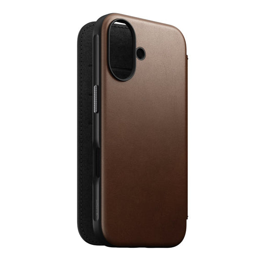 Nomad Modern Nomad Leather Folio iPhone 16, Brown