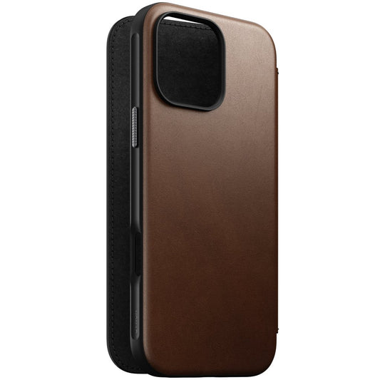 Nomad Modern Nomad Leather Folio iPhone 16 Pro Max, Brown