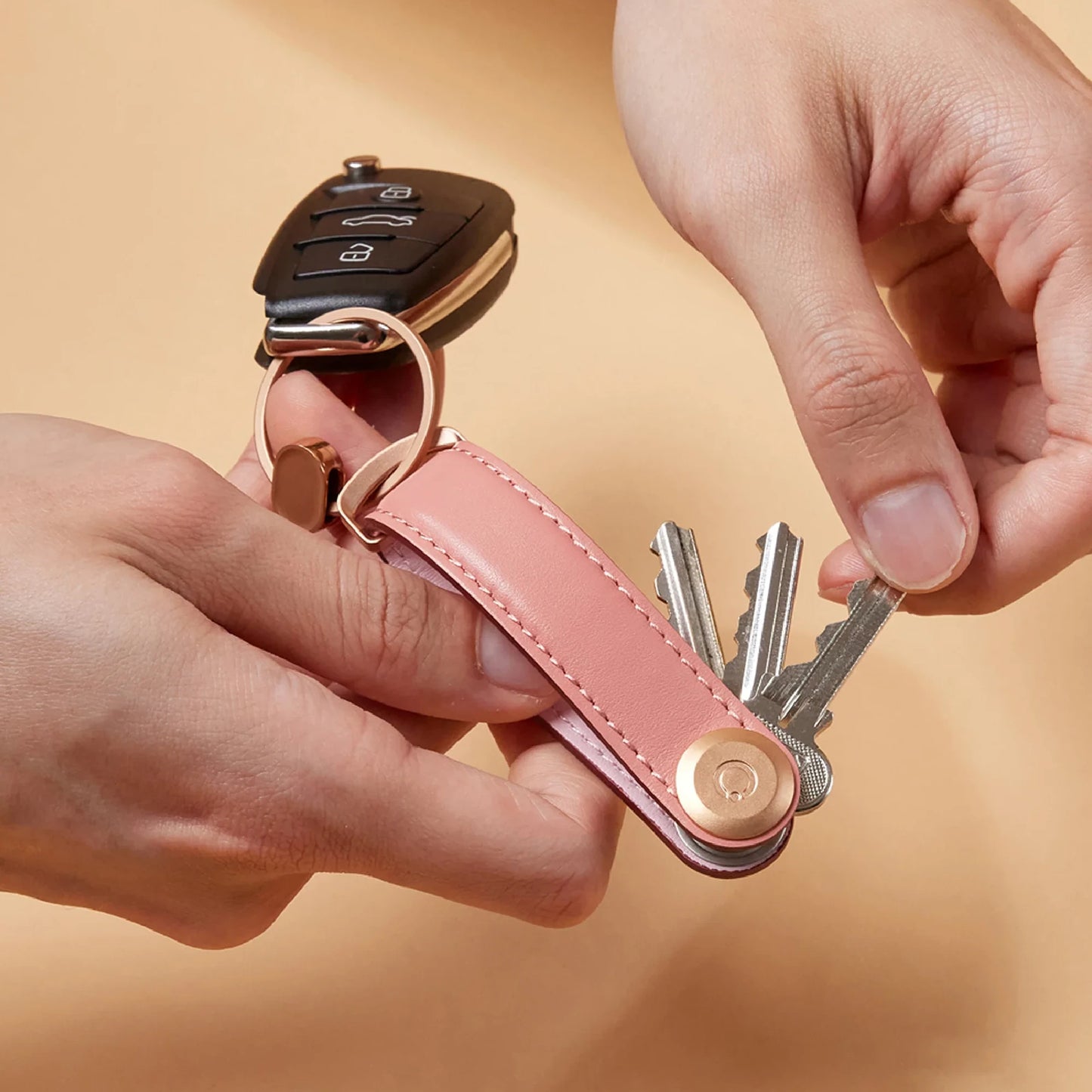 Orbitkey Key Organiser Set - Leather Cotton Candy + Ring v2