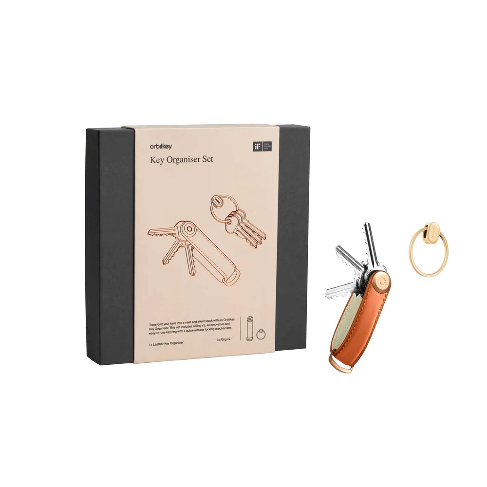 Orbitkey Key Organiser Set - Leather Cognac + Ring v2