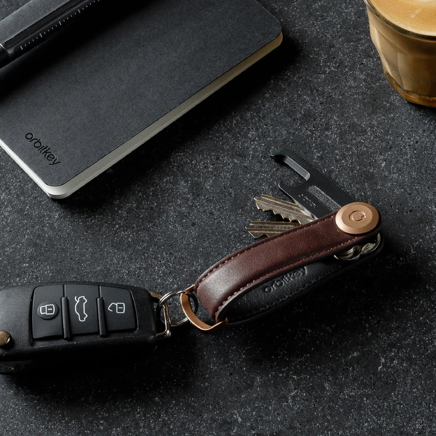 Orbitkey Key Organiser Set - Leather Espresso + Multi-Tool v2