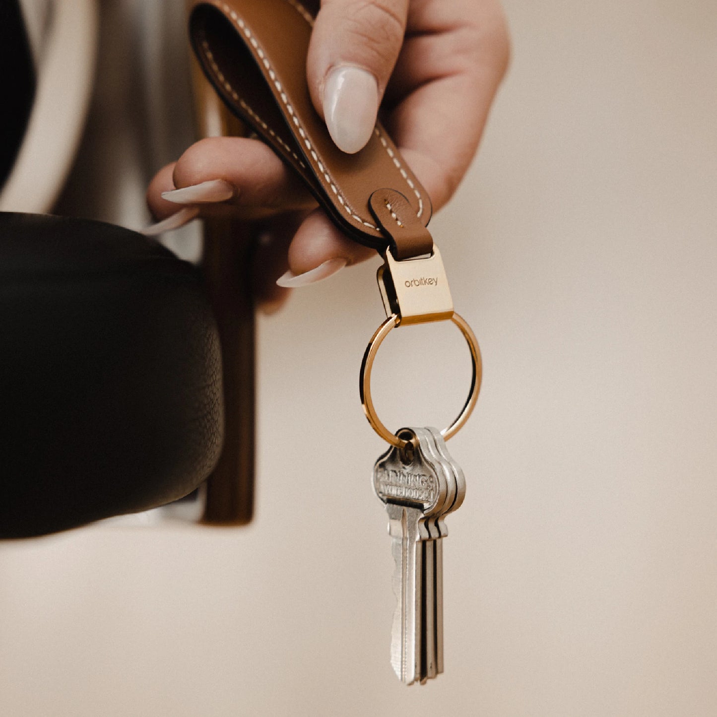 Orbitkey Loop Keychain Leather (Caramel)