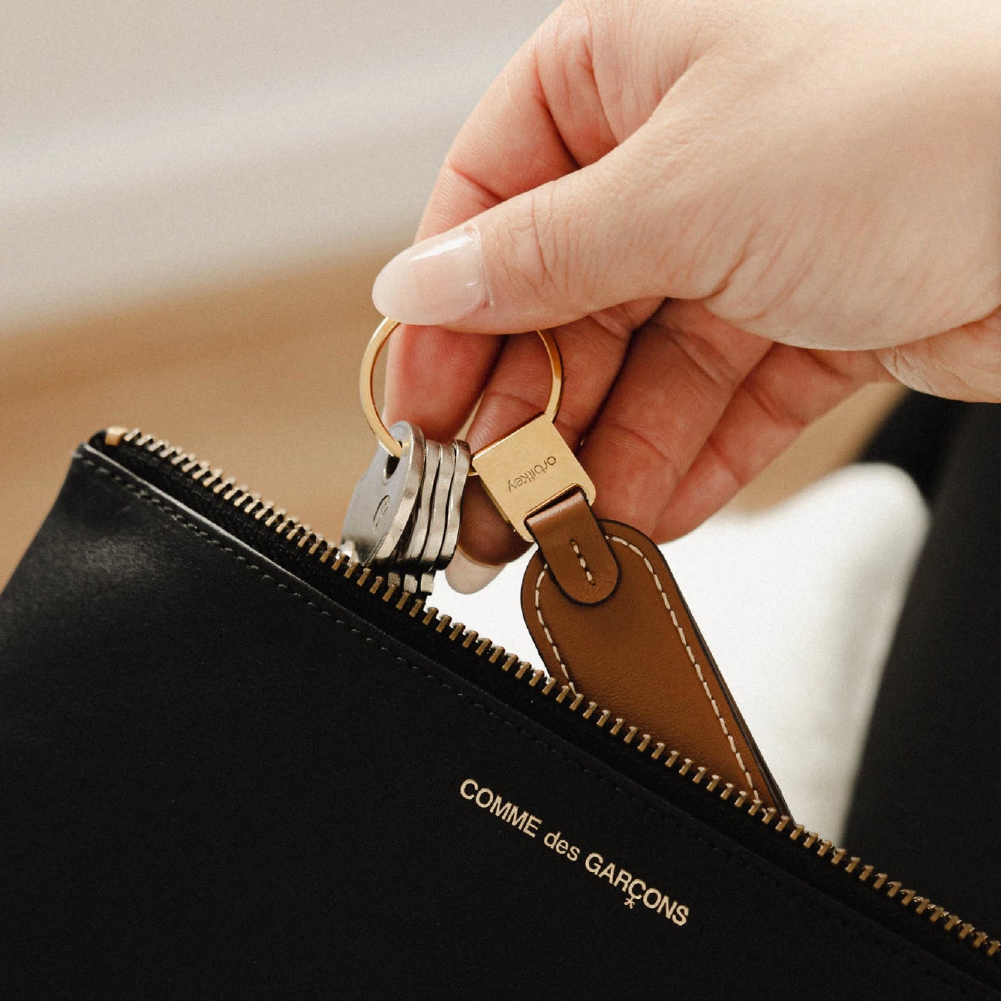 Orbitkey Loop Keychain Leather (Caramel)