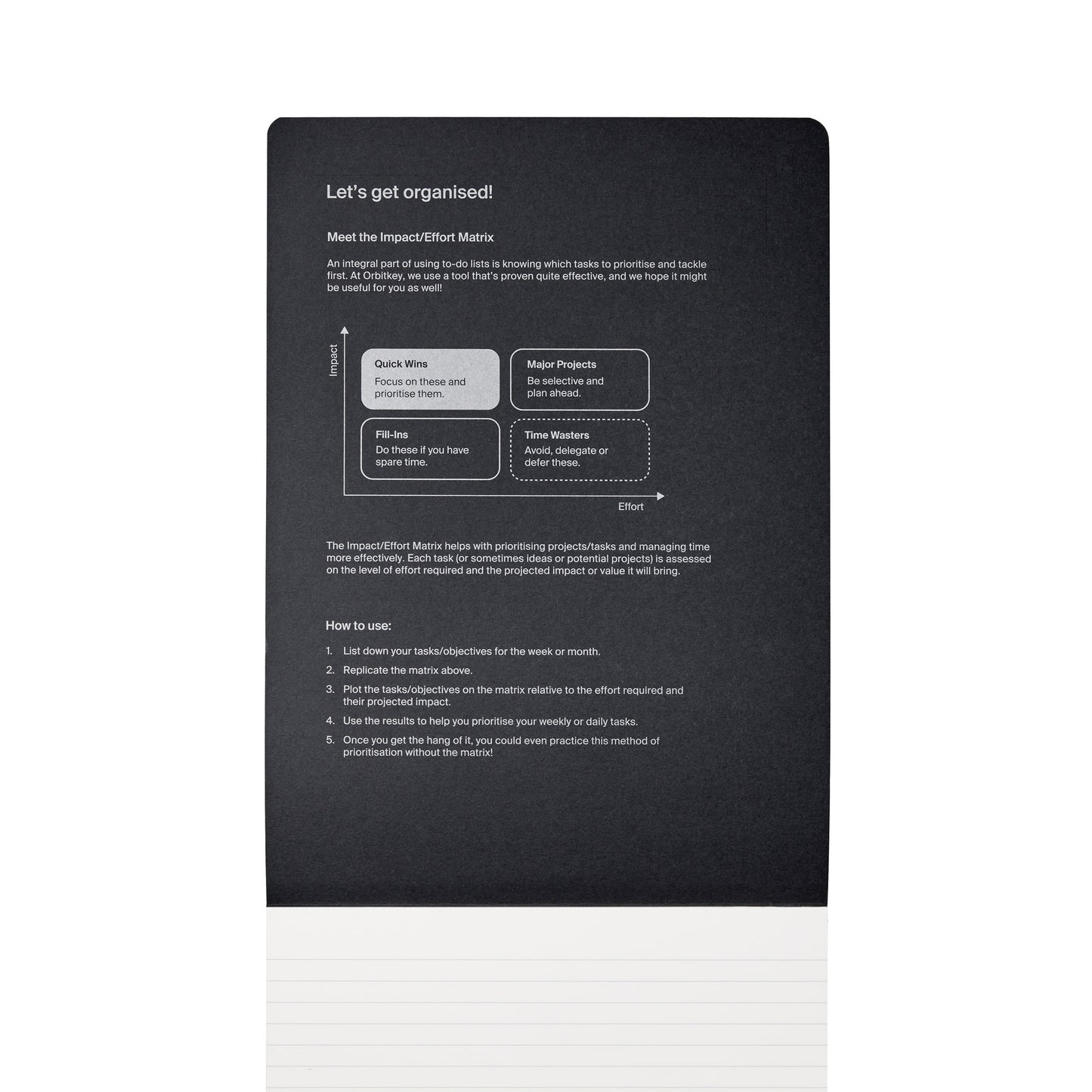 Orbitkey Notepad A4, Black (3-pack)