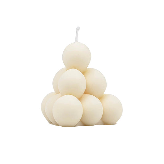 Ordinate Bubble Pyramids Handmade Candle, Cream